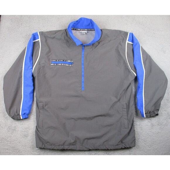 K-Swiss 1/2 Zip Pullover Windbreaker Jacket Gray Blue Mesh Lined VTG 90s Mens XL - Picture 1 of 11